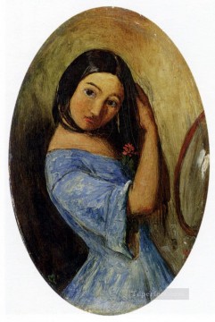  Joven Arte - Una joven peinándose el cabello prerrafaelita John Everett Millais
